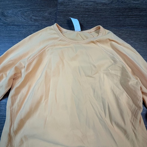 Athleta Girl Power Up Seamless Long Sleeve Top Orange L/12 Athletic Everyday - Picture 8 of 12